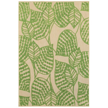 3'10" X 5' 5" Outdoor Sand/ Green Rectangle