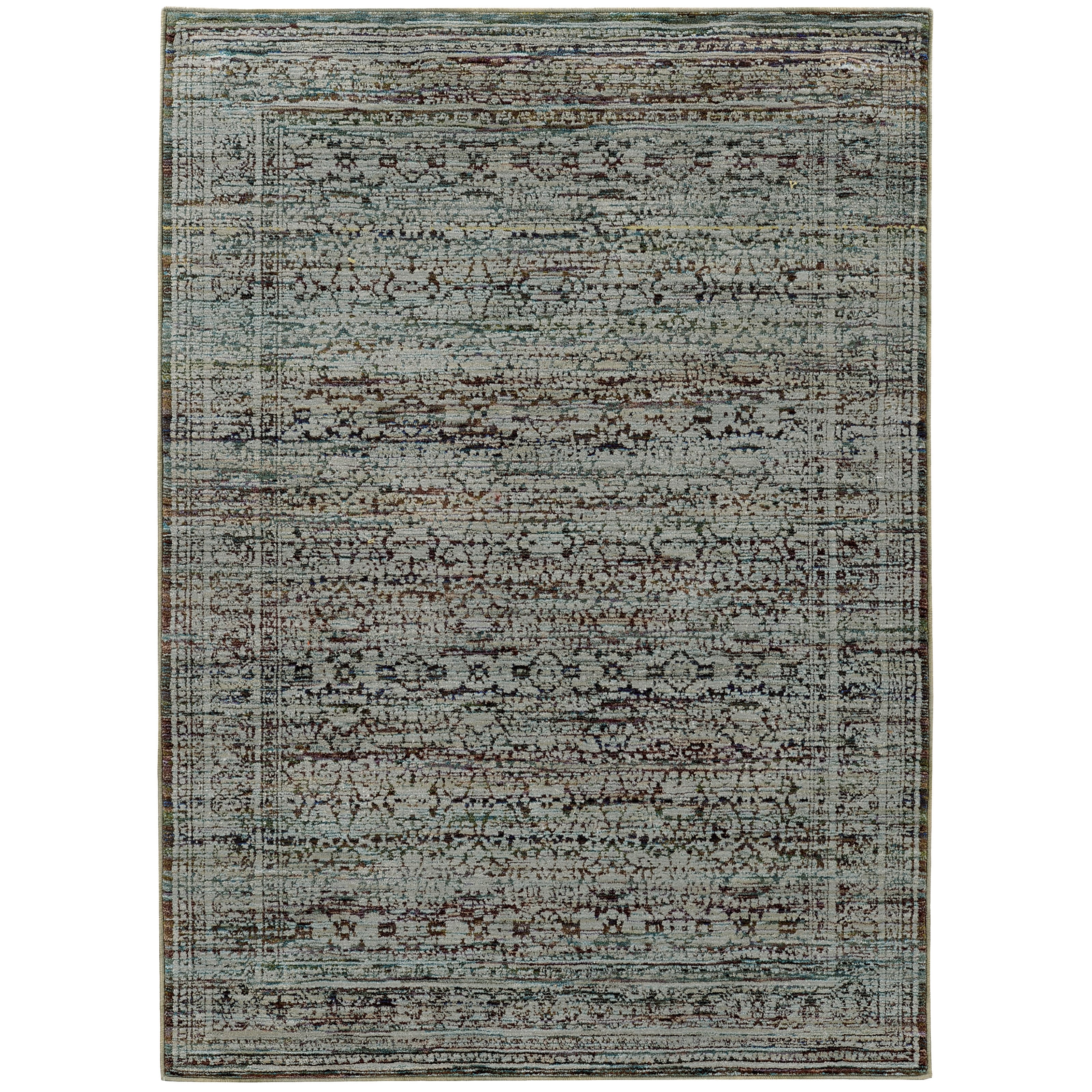 5' 3" X  7' 3" Casual Blue/ Purple Rectangle