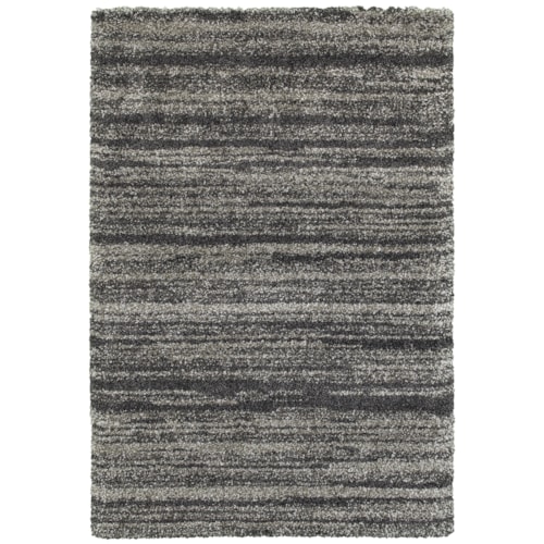 6' 7" X  9' 6" Shag Grey/ Charcoal Rectangle Rug