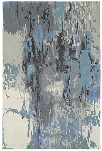 8' 0" X 10' 0" Contemporary Blue/ Grey Rectangle Rug