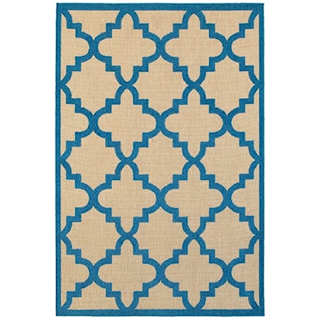 3&apos;10&quot; X  5&apos; 5&quot; Outdoor Sand/ Blue Rectangle