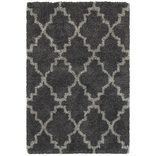 7'10" X 10'10" Shag Charcoal/ Grey Rectangle Rug