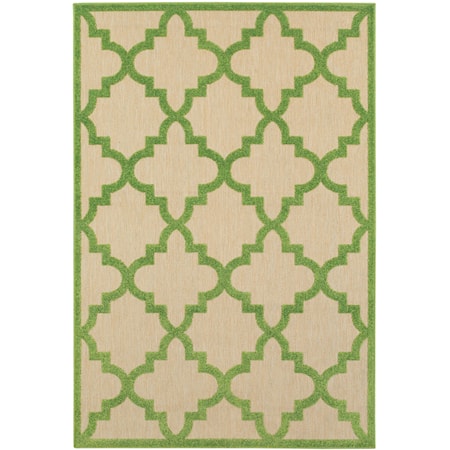 5' 3" X  7' 6" Outdoor Sand/ Green Rectangle