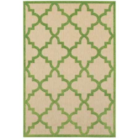 9'10" X 12'10" Outdoor Sand/ Green Rectangle