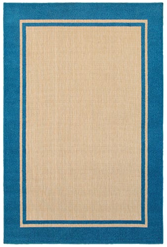 3'10" X  5' 5" Outdoor Sand/ Blue Rectangle