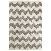 3'10" X  5' 5" Shag Grey/ Ivory Rectangle Rug