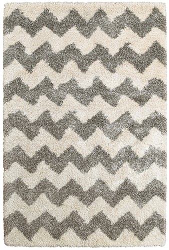3'10" X  5' 5" Shag Grey/ Ivory Rectangle Rug