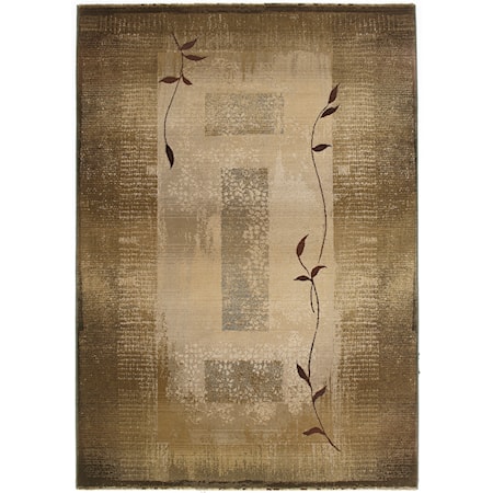 8' Casual Green/ Beige Square Rug