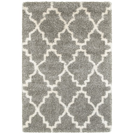 9'10" X 12'10" Shag Grey/ Ivory Rectangle Ru