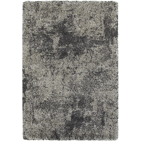 5' 3" X  7' 6" Shag Grey/ Charcoal Rectangle