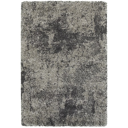 5&apos; 3&quot; X  7&apos; 6&quot; Shag Grey/ Charcoal Rectangle