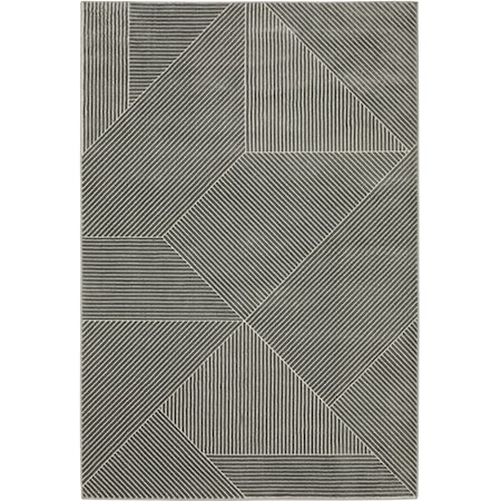 6' 7" x 9' 6" Grey Rectangle Rug