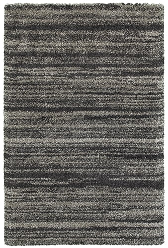 7'10" X 10'10" Shag Grey/ Charcoal Rectangle Rug