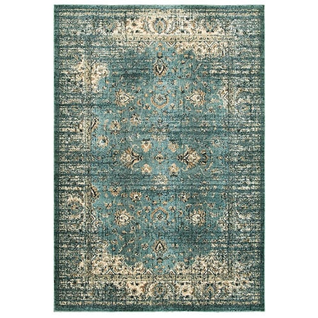 Oriental Weavers Empire 5' 3" X  7' 6" Traditional Blue/ Ivory Recta