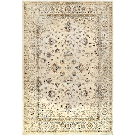 9'10" X 12'10" Traditional Ivory/ Gold Recta