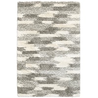 6' 7" X  9' 6" Shag Grey/ Ivory Rectangle Rug