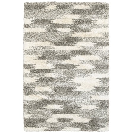 5' 3" X 7' 6" Shag Grey/ Ivory Rectangle Ru