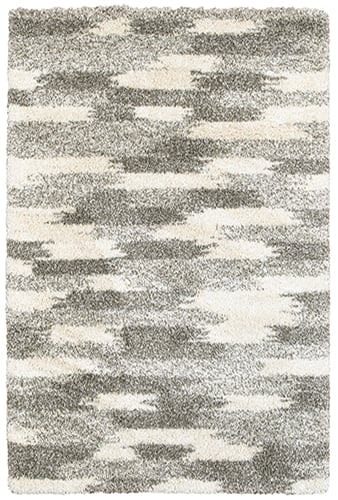 5' 3" X  7' 6" Shag Grey/ Ivory Rectangle Rug