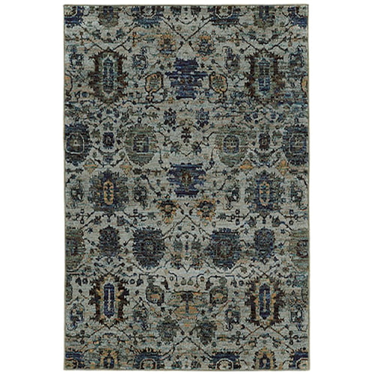 Oriental Weavers Andorra 3' 3" X  5' 2" Casual Blue/ Navy Rectangle R