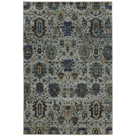 8' 6" X 11' 7" Casual Blue/ Navy Rectangle R