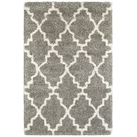 5' 3" X  7' 6" Shag Grey/ Ivory Rectangle Rug