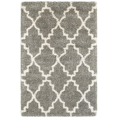 9'10" X 12'10" Shag Grey/ Ivory Rectangle Ru