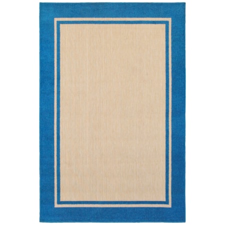 3'10" X 5' 5" Outdoor Sand/ Blue Rectangle