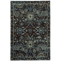 3' 3" X  5' 2" Casual Navy/ Blue Rectangle Rug