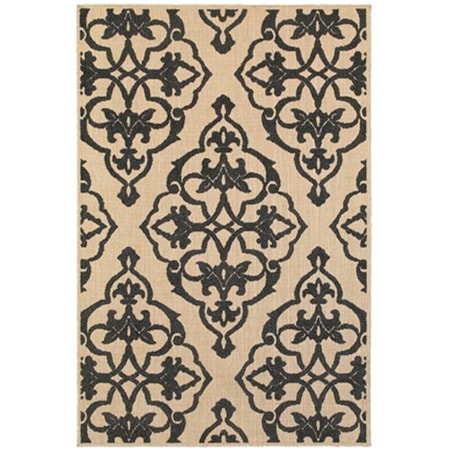 7'10" X 10'10" Outdoor Sand/ Charcoal Rectan