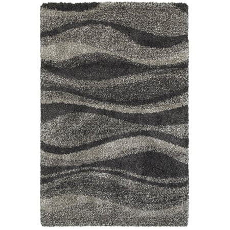 9'10" X 12'10" Shag Grey/ Charcoal Rectangle