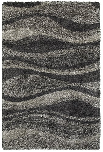 9'10" X 12'10" Shag Grey/ Charcoal Rectangle Rug