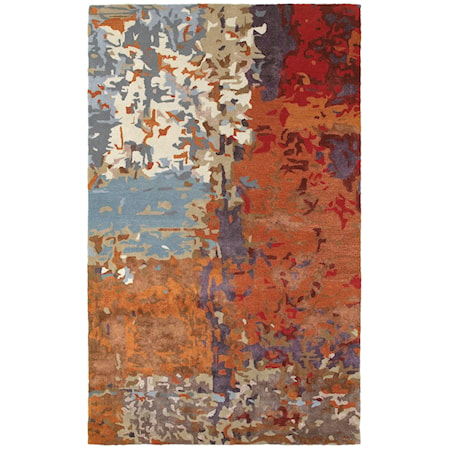 8&apos; 0&quot; X 10&apos; 0&quot; Contemporary Multi/ Orange Re