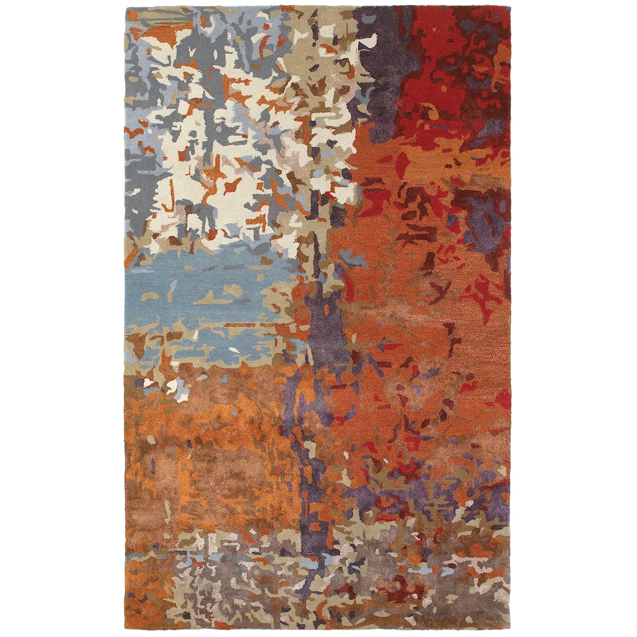 Oriental Weavers Galaxy 5' 0" X  8' 0" Contemporary Multi/ Orange Re