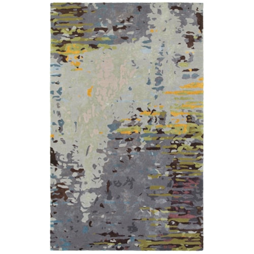 5' 0" X  8' 0" Contemporary Multi/ Grey Rectangle Rug