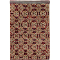 5' 3" X  7' 3" Casual Red/ Gold Rectangle Rug