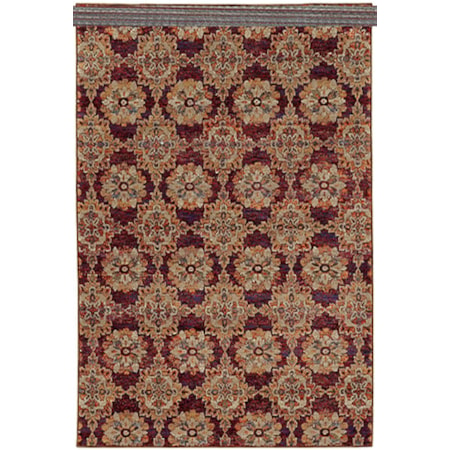 3' 3" X 5' 2" Casual Red/ Gold Rectangle Ru