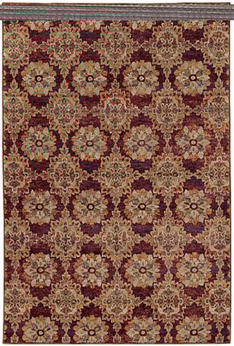 3' 3" X  5' 2" Casual Red/ Gold Rectangle Rug