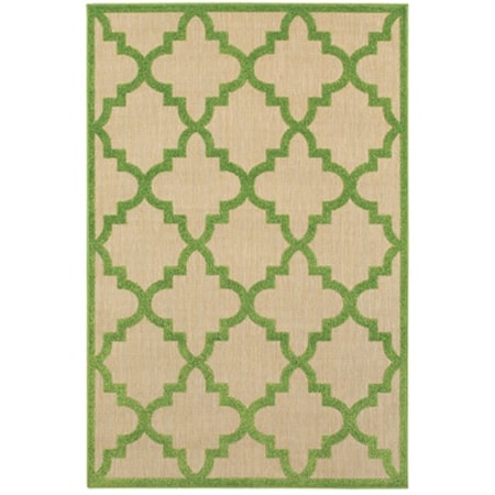 5' 3" X 7' 6" Outdoor Sand/ Green Rectangle