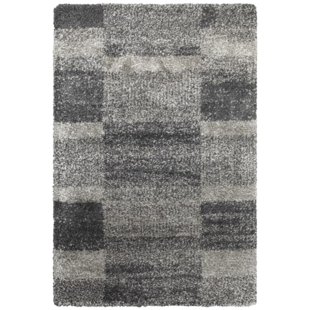 9'10" X 12'10" Shag Grey/ Charcoal Rectangle