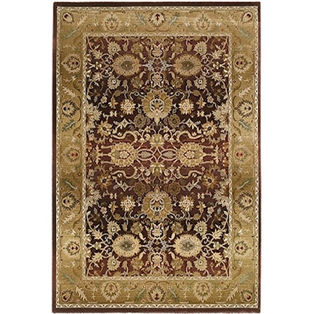 8' Traditional Purple/ Gold Square Rug