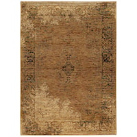 3' 3" X  5' 2" Casual Gold/ Brown Rectangle Rug