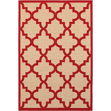 5' 3" X  7' 6" Outdoor Sand/ Red Rectangle R