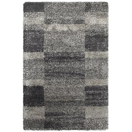 9'10" X 12'10" Shag Grey/ Charcoal Rectangle