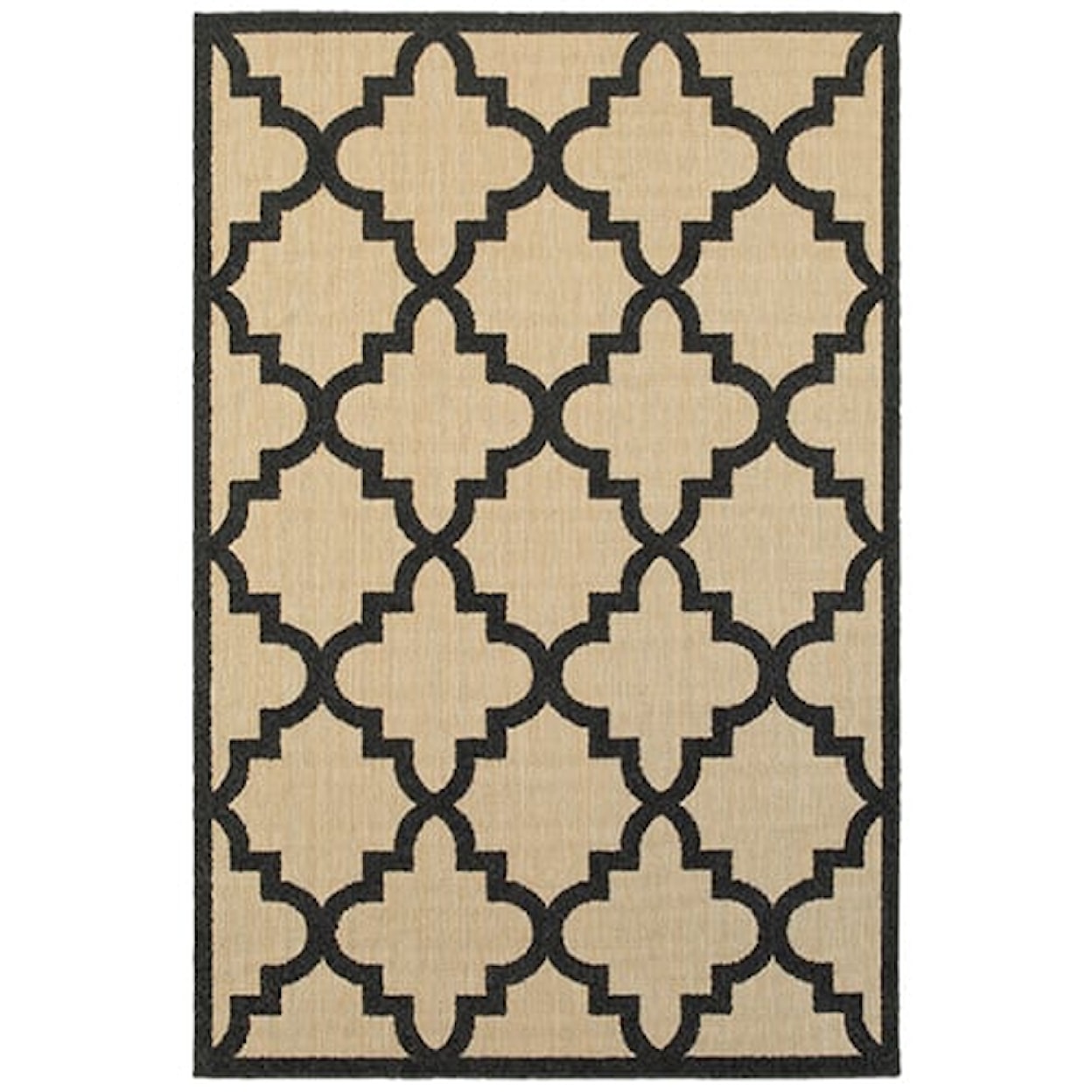 Oriental Weavers Cayman 7'10" X 10'10" Outdoor Sand/ Charcoal Rectan