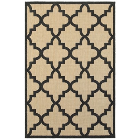 9'10" X 12'10" Outdoor Sand/ Charcoal Rectan