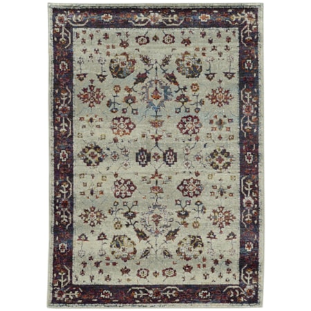 3' 3" X 5' 2" Casual Stone/ Red Rectangle R
