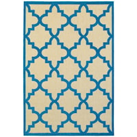 6' 7" X  9' 6" Outdoor Sand/ Blue Rectangle Rug
