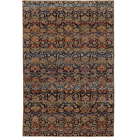 5' 3" X  7' 3" Casual Multi/ Blue Rectangle