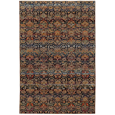 3&apos; 3&quot; X  5&apos; 2&quot; Casual Multi/ Blue Rectangle