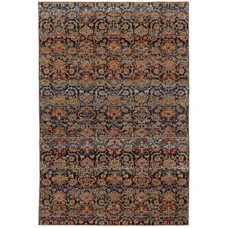 3' 3" X 5' 2" Casual Multi/ Blue Rectangle